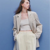 Lauren Soft Pastel Faux leather Blazer