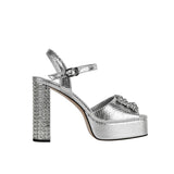 Talia Crystal Buckle Platform Ankle Strap Sandals