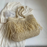 Andreia Long Tassel Straw Bag