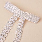 Crystal Bow Tassel Hair Barette Clip