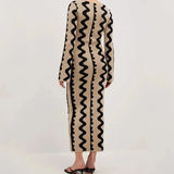 Aili Pattern Prints Bodycon Maxi Dress