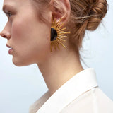 Kara Half Star Burst Geometric Earrings