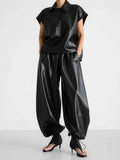 Paolo Faux Leather Bloomer Pants