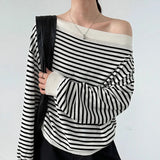 Matilde Stripe Off Shoulder Knit Top