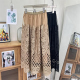 Wylla Metallic Embroidery Lace Tulle Midi Skirt