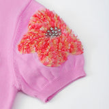 Terri Flower Sequin Embellished Knit Top