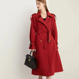 Scarlett Red Double Breast Trench Coat