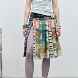Luzia Graffiti Plaid Wrap Skirt