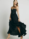 Zelda Open Back Halter Maxi Dress
