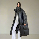 Tatiana Faux Leather Maxi Puffer Coats