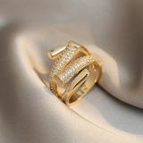 CZ Double Wrap Rings - Gold or Silver
