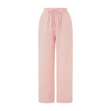 Harper Pin Check Casual Drawstring Pants
