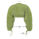 Tilda Shell Pleated Crop Tops