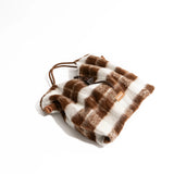 Hailey Fluffy Plaid Shoulder Tote Bag