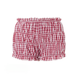 Pepa Ruched Red Plaid Shorts