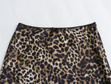 Jain Dark Leopard Print Satin Maxi Skirt