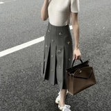 Leslie Crystal Embellished Pleated Midi Skirts