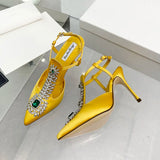 Fiona Rhinestone Pannel Satin Sandals