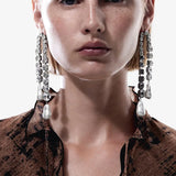 Nichola Jumbo Rhinestone Fringe Earrings