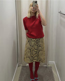 Teomi Snakeskin Print Pencil Skirts