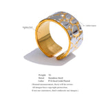 Metallic Hide Pattern Statement Band Ring