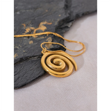 Gold Spiral Medallion Pendant Necklace