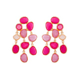 Cassi Colorful Gemstone Tassel Drop Earrings