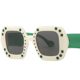 Tomei Rhinestone Square Sunglasses