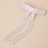 Crystal Bow Tassel Hair Barette Clip