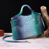 Valentina Croc-Embossed Top-Handle Satchel