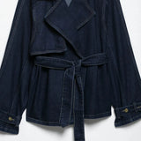 Yana Belted Denim Blue Jacket