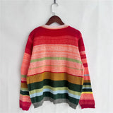 Sombre Rainbow Stripe Knit Cardigan