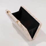 Aerie Pebble Bar Handle Evening Box Clutch