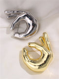 Metal Pinching Hand Brooches
