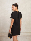 Vanessa V-Neck Solid Tunic Mini Dress