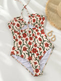 Antonia Red Floral Print Swimsuit