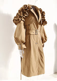 Octavia Ruffle Applique Trench Coats