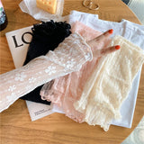 Mia Long Fingerless Lace Gloves