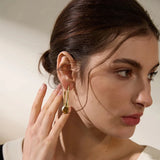 Ilana Pearl Oval Hoop Earrings