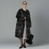 Elina Gradient Tie-dye Faux-Mink Fur Toggle Coat