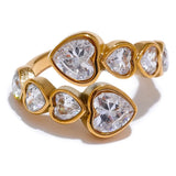 Kielo Cubic Zirconia Heart Charm Ring