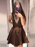 Maya Stripe V-Neck Flare Mini Dress