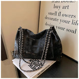 Faux Suede Braided Chain Strap Bag