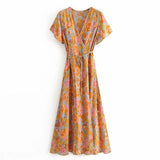 Karuna Floral Boho Wrap Maxi Dress