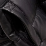 Jaden Faux Leather Hooded Puffer Jacket