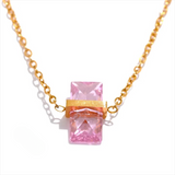 Tanya Cubic Zirconia Square Pendant Necklace