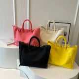 Yves Fringe Canvas Tote Bag