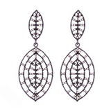 Crystal Leaf Web Drop Earrings