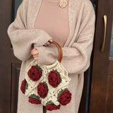 Olimpia Flower Crochet Retro Tote Bag