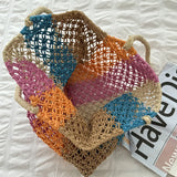 Cambri Pastel Stripe Straw Tote